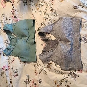 2 Rykö Sports Bras XL Teal and Gray